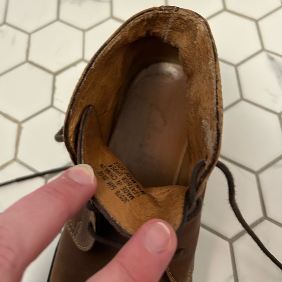 Soft Brown Leather Clarks Lace Up Boots, Sz 5.5 - Picture 3 of 6